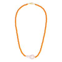 Vintage Orange Pearl Necklace by Erin Fader Jewelry