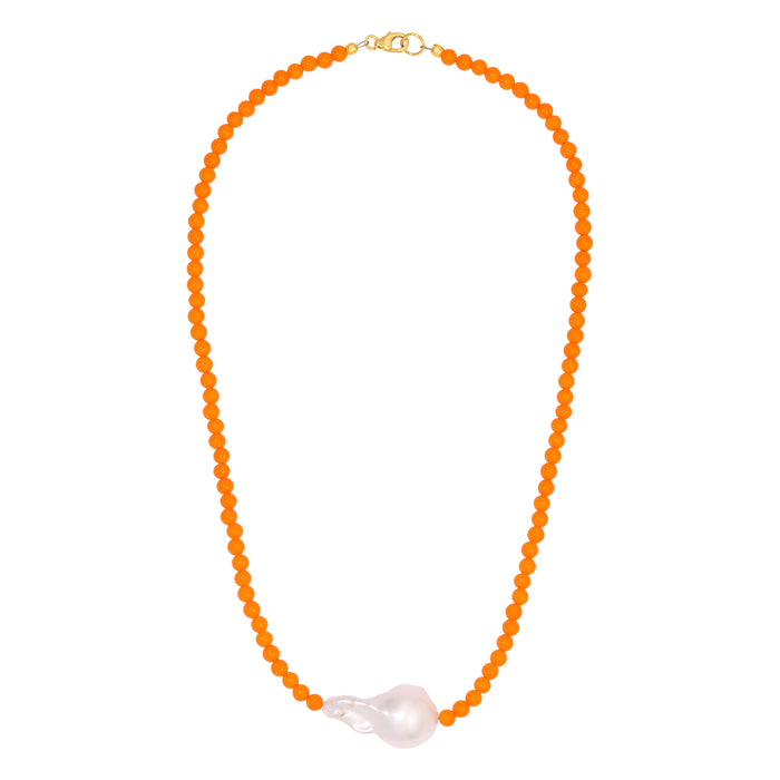 Vintage Orange Pearl Necklace by Erin Fader Jewelry