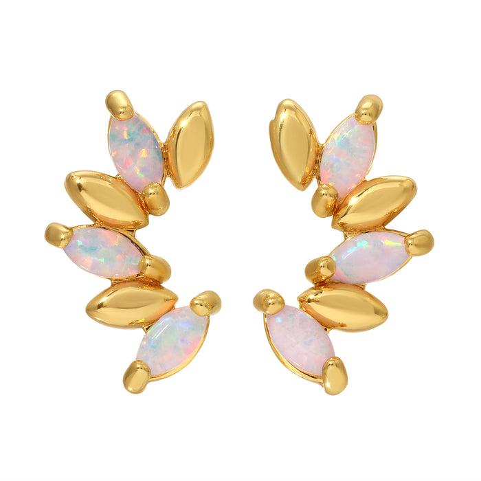 White Opal Marquise Crawlers from Erin Fader Jewelry