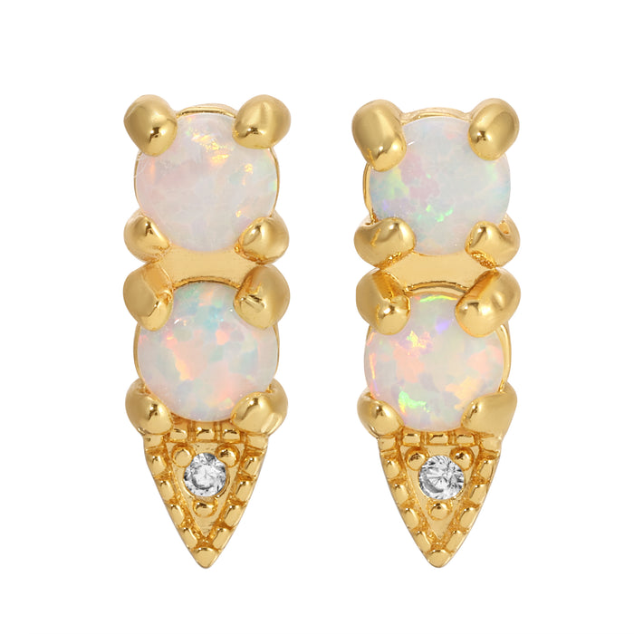 White Opal On Point Studs from Erin Fader Jewelry