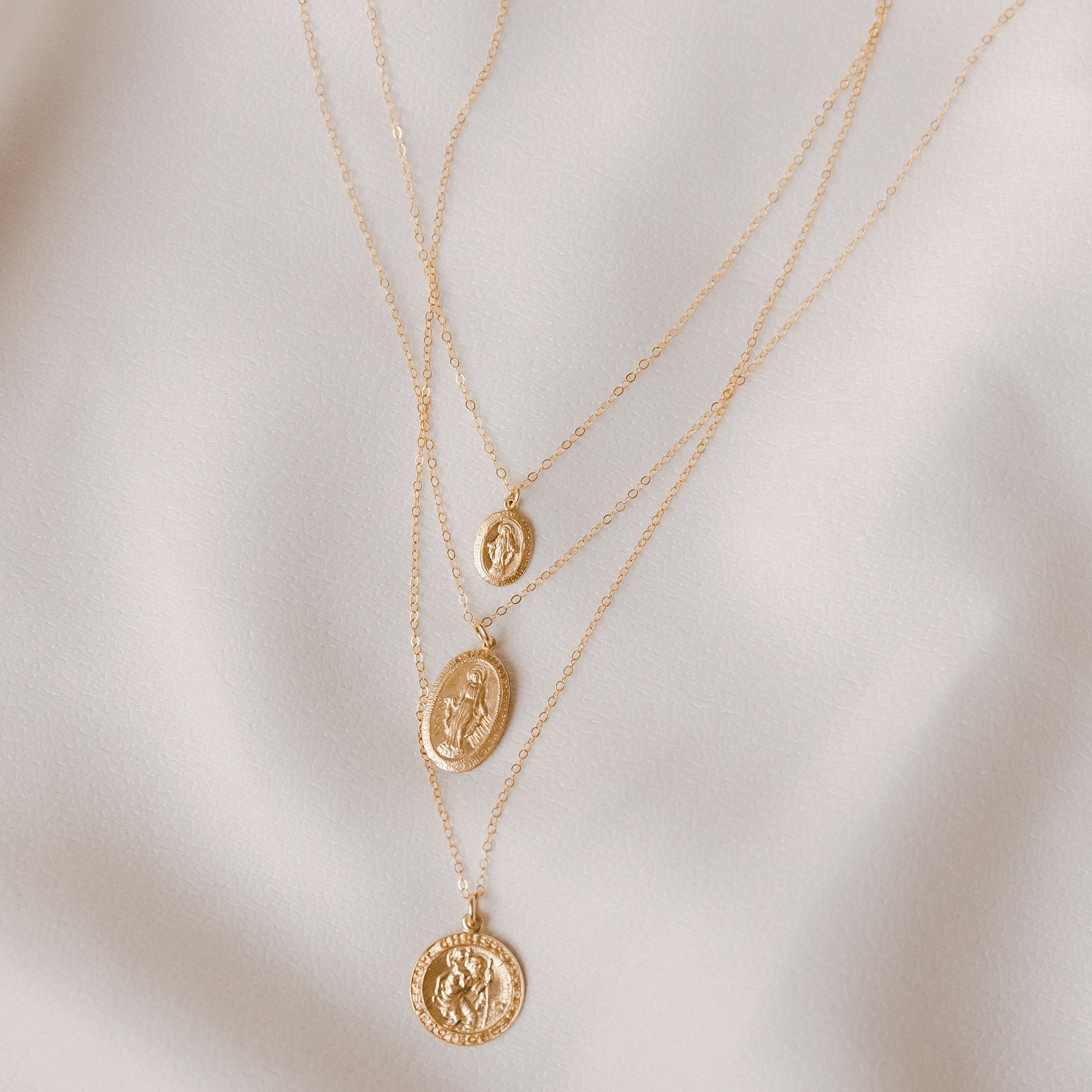 Oval Mary Medallion Necklace