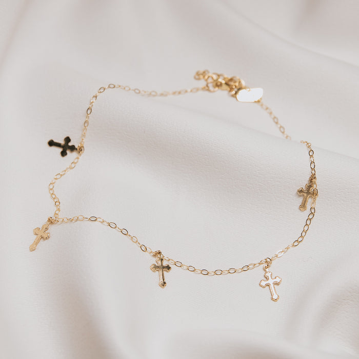Tiny Crosses Necklace by Erin Fader Jewelry
