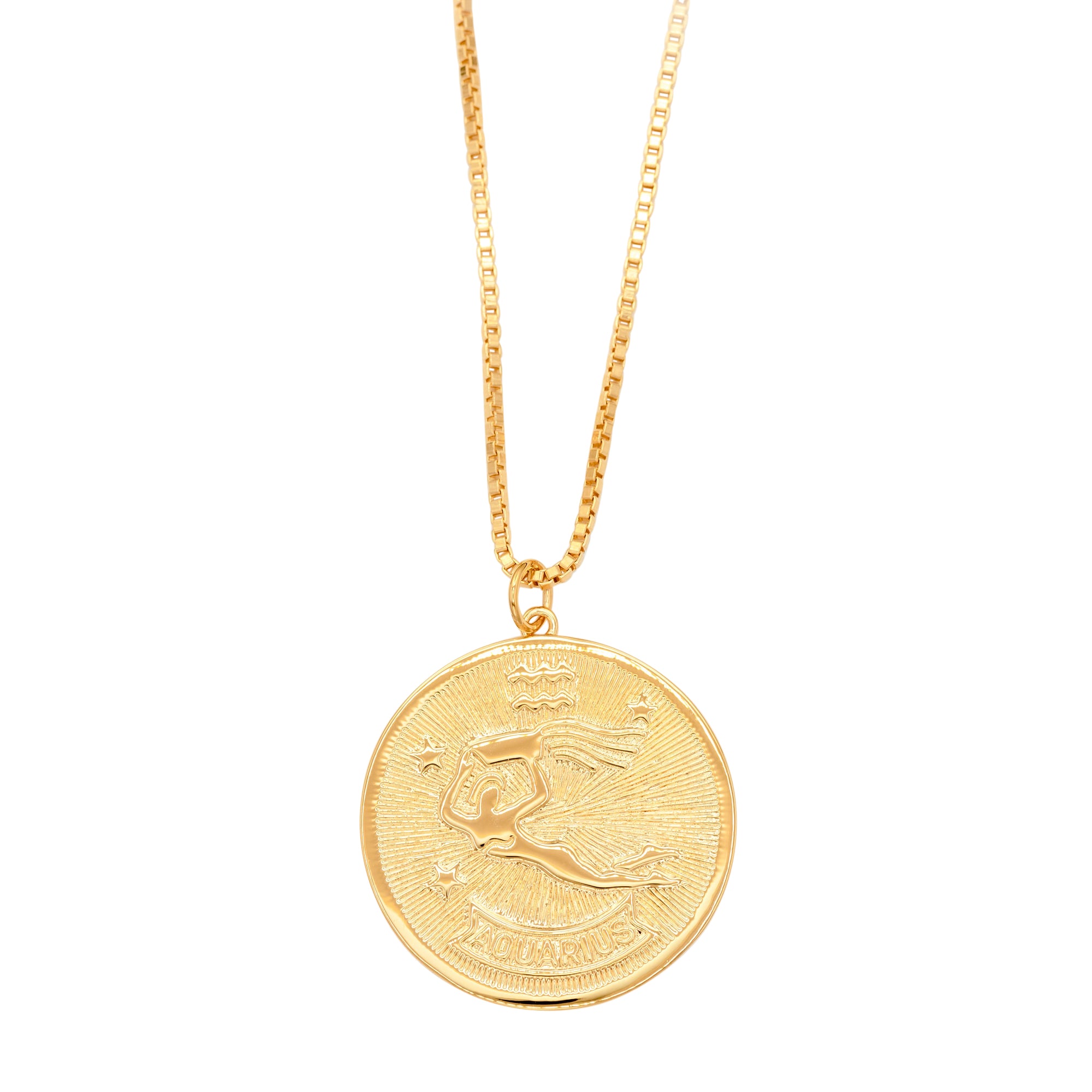 Zodiac Medallion Necklace-Aquarius by Erin Fader Jewelry