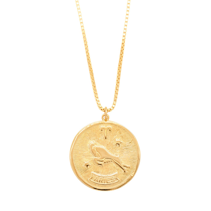Zodiac Medallion Necklace-Aries by Erin Fader Jewelry