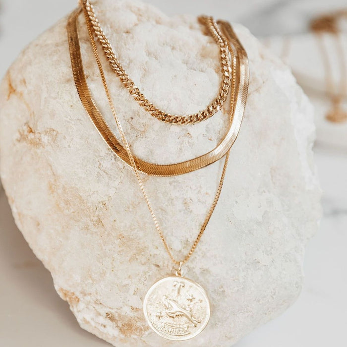 Zodiac Medallion Styled Necklace Set by Erin Fader Jewelry